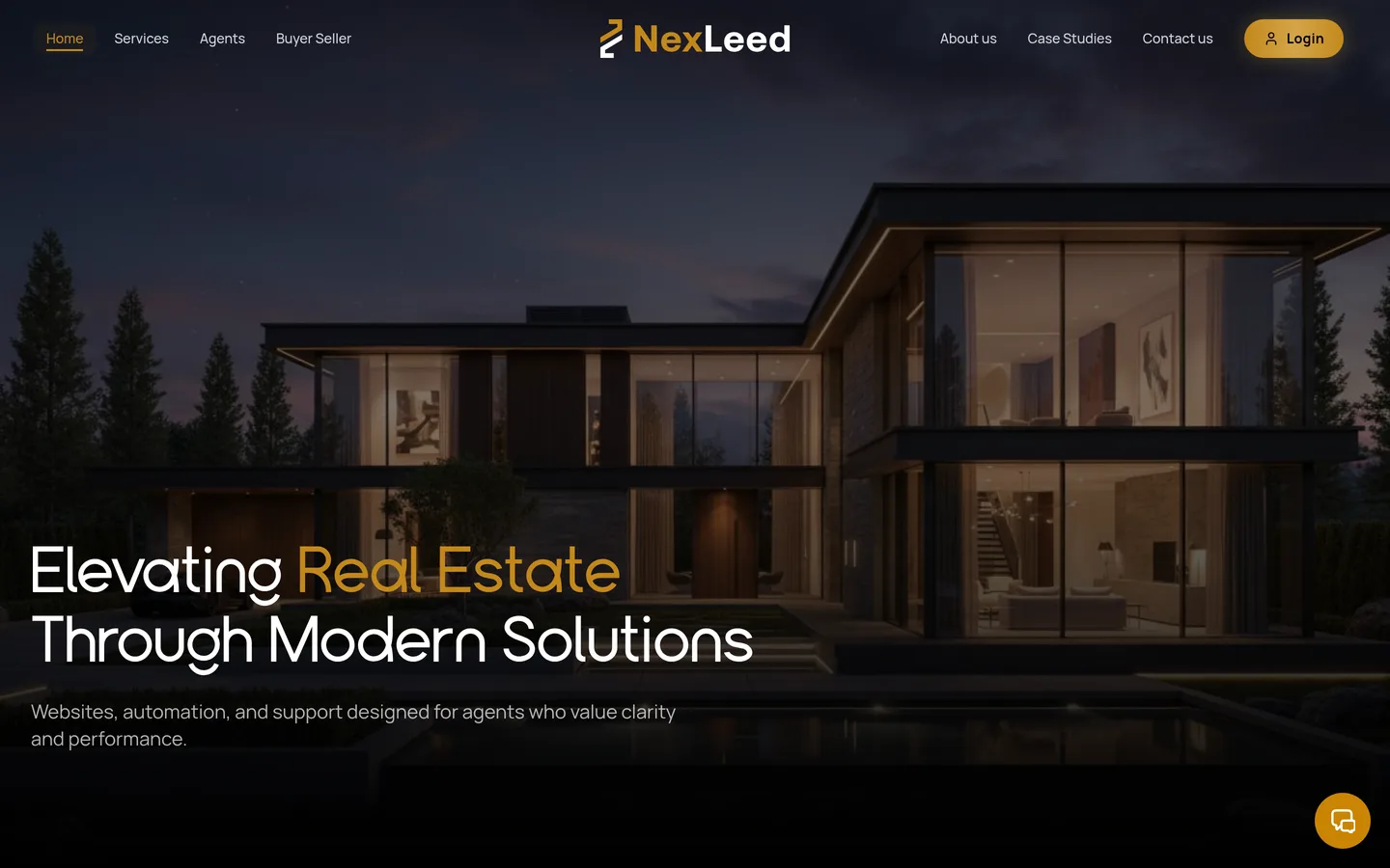 Homepage of nexleed.com — Elevating Real Estate Through Modern Solutions