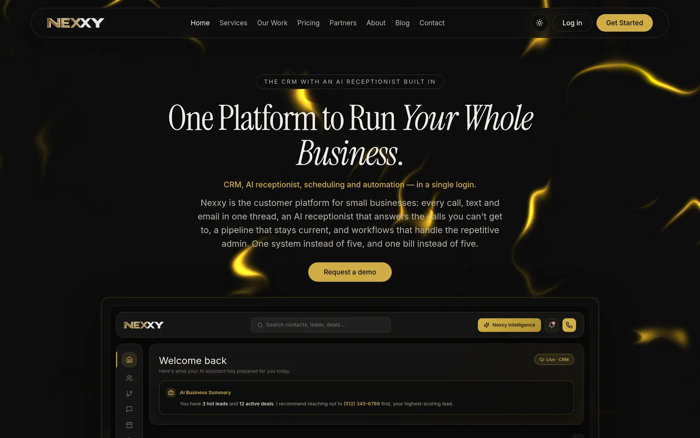 Homepage of getnexxy.com — The premium AI-powered real estate operating system