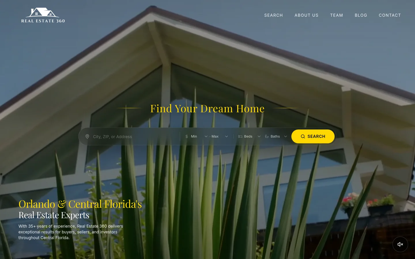 Homepage of Real Estate 360 — Orlando-based brokerage